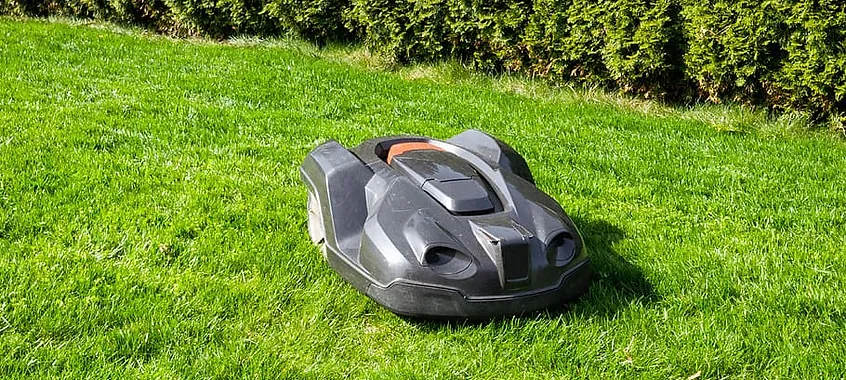 Big black robotic mower